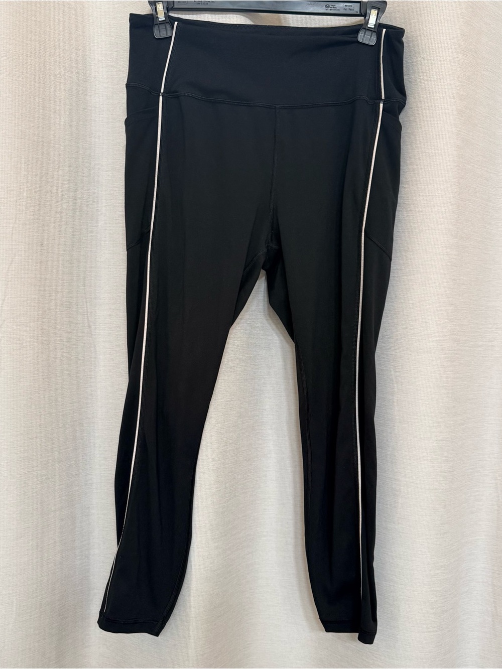 Victoria's Secret Black Leggings with White Side Piping